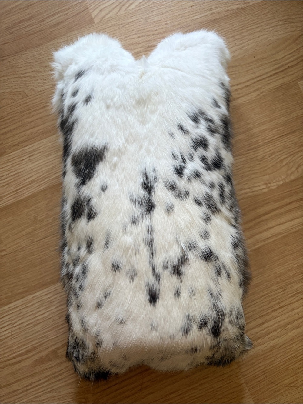 Rabbit fur pillow